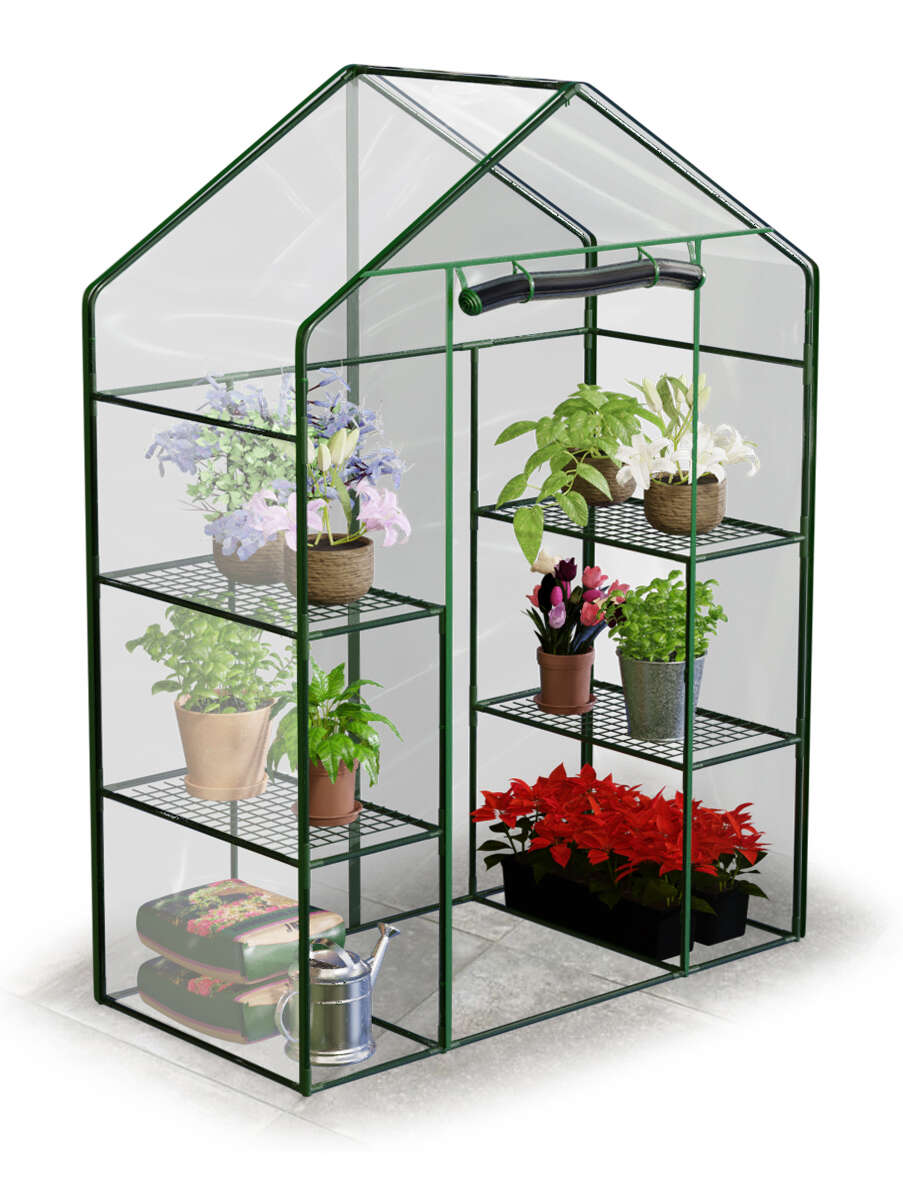 E-shop Oceľový skleník Plonos so stojanom 140x71x195cm - zelený