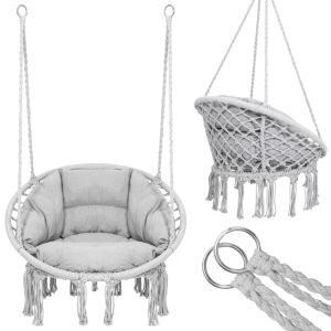 Springos nest swing chair collage, grey cushion - Garden Furniture