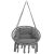 Front view of Springos grey macrame hanging chair with cushion