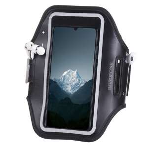 Borofone sport karpánt futáshoz, kerékpározáshoz és edzéshez, fekete, telefon tartóval és fülhallgató nyílásokkal - Borofone