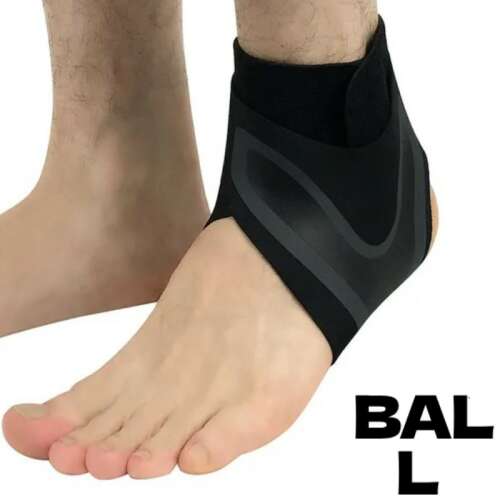 Fekete boka rögzítő a bal bokához, lélegző és állítható, sportoláshoz és mindennapi használatra