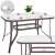 Springos garden table with glass top, 120 x 70 x 70 cm, multiple views