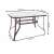 Springos garden table with glass top, 120 x 70 x 70 cm, dimensions