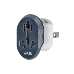 Uniwersalny adapter podróżny Virone TA-8 do USA, widok z przodu multi-socket - Karta sieciowa