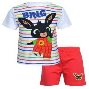 Bing rövid pizsama Bing csíkos fehér piros 4-5 év (110 cm) 95016842 Gyerek pizsama, hálóing - Fiú