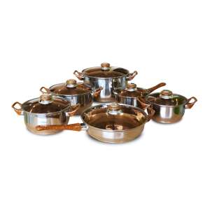 STAHLMAN 12 darabos, indukciós, rozsdamentes acél edénykészlet ST-400