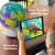 Child using Orboot Dino Augmented Reality Globe with tablet showing a dinosaur