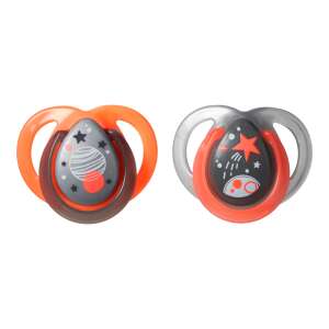 Tommee Tippee Night Time Ortodontikus Cumi 0-6 Hó Neon Narancs Szürke 2 db - Tommee Tippee