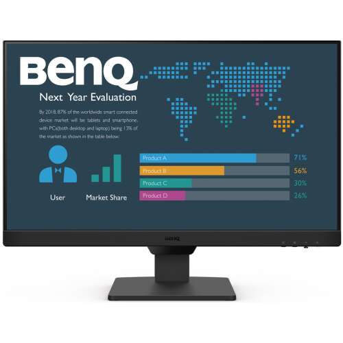 BenQ BL2790 27 hüvelykes monitor, elülső nézet, fekete