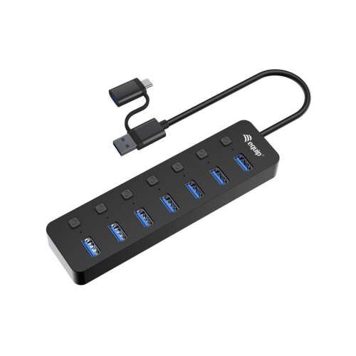 Equip 128965 7 portos USB 3.2 Gen 1 hub Type-C és Type-A portokkal