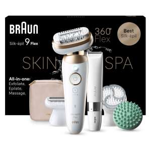 Braun Silk-épil 9 Flex 3D SkinSpa Epilierer, Peeling, Trimmer, Massagebürste und Reiseetui - Kosmetikgeräte & Zubehör