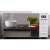 Sharp RBS232TM Microwave Oven, 23L, 900W, 8 Power Levels, Child Lock, Grey, with a pot and vegetables on the counter