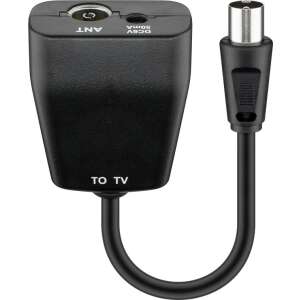 Goobay 67245 Aktív Antenna Inverter, fekete, F csatlakozóval és F aljzattal, aktív DVB-T antennák csatlakoztatásához - Goobay