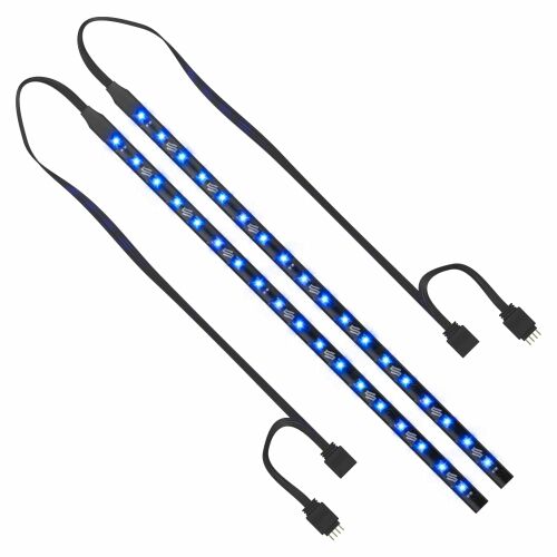 SilentiumPC Aurora Stripes RGB LED Strip 2x30cm, Niebieskie oświetlenie LED do obudowy PC