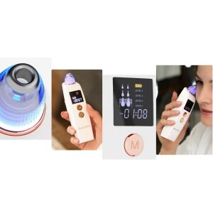Collage of Beautifly B-Derma PRO microdermabrasion device features - Facial care device