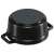 Staub Mini Cocotte 10cm runder gusseiserner Topf, schwarz, Seitenansicht