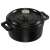 Staub Mini Cocotte 10cm runder gusseiserner Topf mit Deckel, schwarz