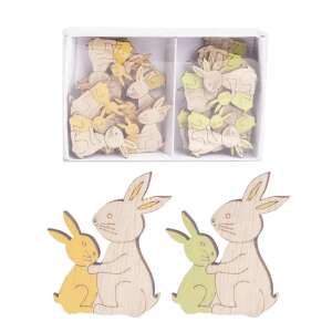 24 Stück Holzhasen Dekorationen für Ostern - Ostern Dekoration