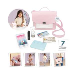 Zestaw Smoby My Beauty Bag z 7 akcesoriami, różowa torebka na ramię, zabawkowy telefon, szminka, krem, karty i portfel, dla dziewczynek - Smoby