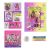 A Barbie Extra Fun Bag tartalma: matricák, színező, mini kirakó, ceruzák és pattogós labda