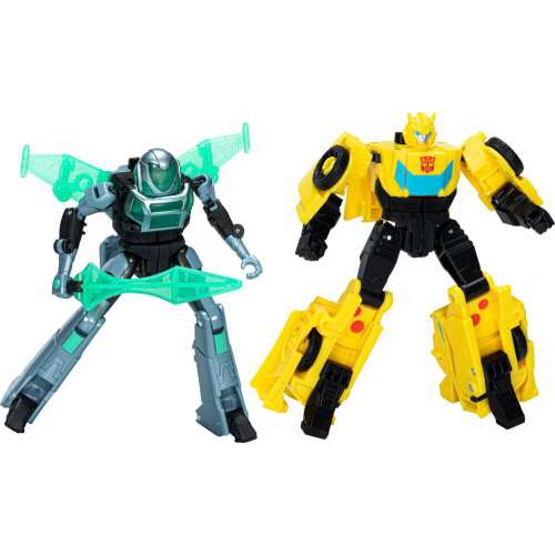 Hasbro Transformers EarthSpark Cyber-Combiner Bumblebee und Mo Malto Actionfigur-Set, mit Bumblebee im Robotermodus und Mo Malto im Cyber-Anzug