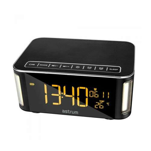 Astrum ST250 Bluetooth hangszóró ébresztőórával, FM rádióval, micro SD olvasóval, AUX bemenettel, 10W