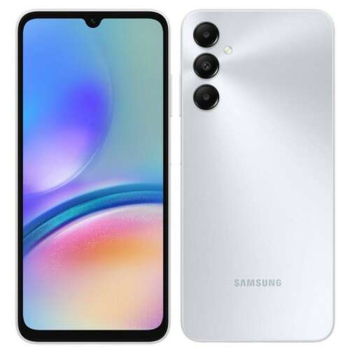 Samsung A057 Galaxy A05s (2023) 4/64GB Dual SIM kártyafüggetlen érintős mobiltelefon, ezüst (Android)