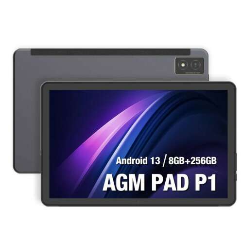 AGM P1 4G ütés- és vízálló 8+256GB IP68 Tablet, kártyafüggetlen, Dual Sim, fekete
