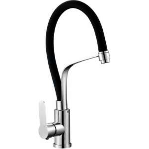 Fekete matt vízesés konyhai csaptelep kihúzható zuhannyal, 66-os modell - Nonbrand Csaptelep