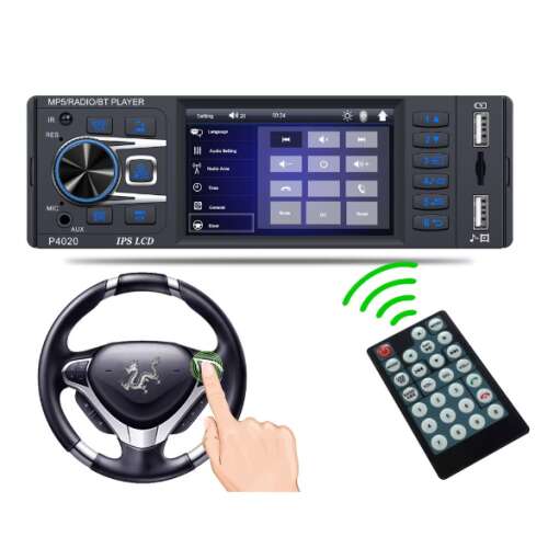 ILIKE P4020 Multimédiás autórádió, audio-videó lejátszó, 3.8", vezeték nélküli, távirányítós