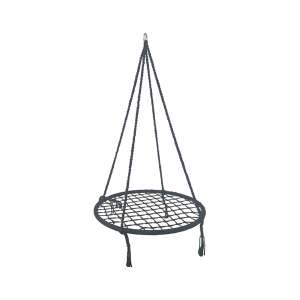 Szürke kerek függőágy hinta, 80 cm átmérőjű, beltéri és kültéri használatra - Szabadtéri játék és felszerelés