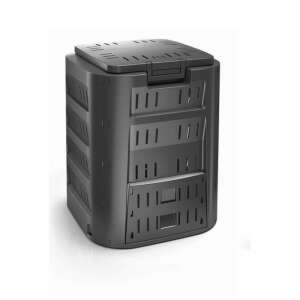 Compostor Compogreen IKST320C 320L, negru, vedere din față - Prosperplast Compostatoare