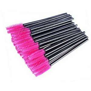 50 db Eltörölhető Szempillaspirálkefe - Rózsaszín