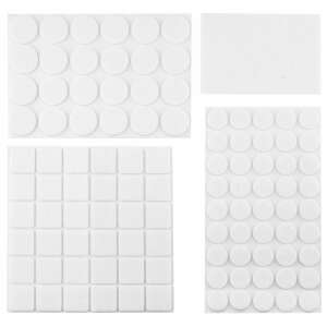106 seturi de tampoane din pâslă albe, include forme rotunde și pătrate, autoadezive, protectoare pentru podea pentru mobilier - Protecții pentru picioarele mobilierului