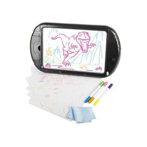 Grafika/rajz tabletta gyerekeknek, Verk Group, 3 filctoll, LED, 3xAA, 35x20 cm