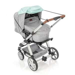 Reer ShineSafe UV 50+ sunshade for strollers, mint green, on stroller - Stroller Umbrella