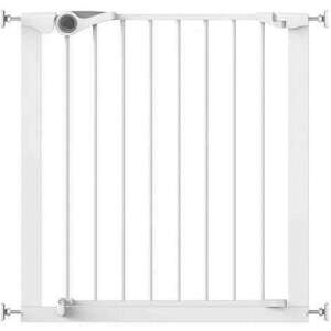 White metal baby safety gate, Noma, easy to open, 75-82 cm, for doorways and stairs - Babies & Toddler