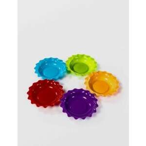 Set of 5 colorful plastic bowls, 15 cm diameter, perfect for parties, snacks, and serving - Bowl
