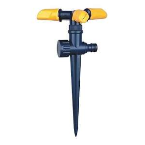 Strend Pro rotating sprinkler, PVC, blue and yellow, garden sprinkler - Sprinkler and Irrigator