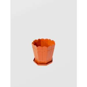 Vintage Mercaton® műanyag virágcserép tálcával, barna, 36x33 cm - Sterk