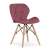 Mercaton Lago dining chair, dark pink velvet with wooden legs