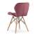 Back view of Mercaton Lago dining chair, dark pink velvet with wooden legs