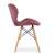 Side view of Mercaton Lago dining chair, dark pink velvet with wooden legs