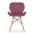 Mercaton Lago dining chair, dark pink velvet with wooden legs