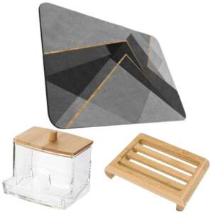 Mercaton Fürdőszoba Szett - Szőnyeg (50x80cm), Szappantartó, Vattapálca Tartó