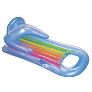 Intex King Kool™ Lounges inflatable lounge chair with rainbow stripes, blue, 1.6m x 85cm - Intex Beach mattress