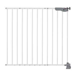 White metal baby safety gate, MCT46120, 73 cm, adjustable width, pressure mount or screw mount, Active-Lock system, for doorways, stairs, and hallways - Babies & Toddler