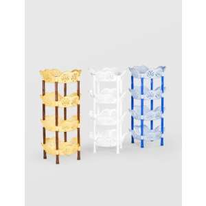 Virágos Műanyag Polc - 4 Szintes - 40x40x86 cm