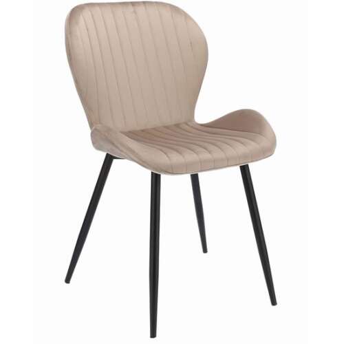 Konyha/nappali szék, Mercaton, Veira, bársony, fém, bézs, 52x56x85 cm