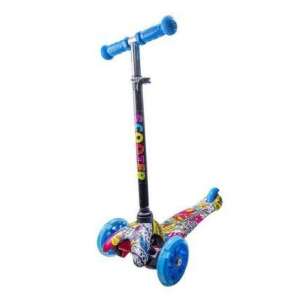 Blue and black 3-wheeled scooter with graffiti design, for kids - Kids' Scooter